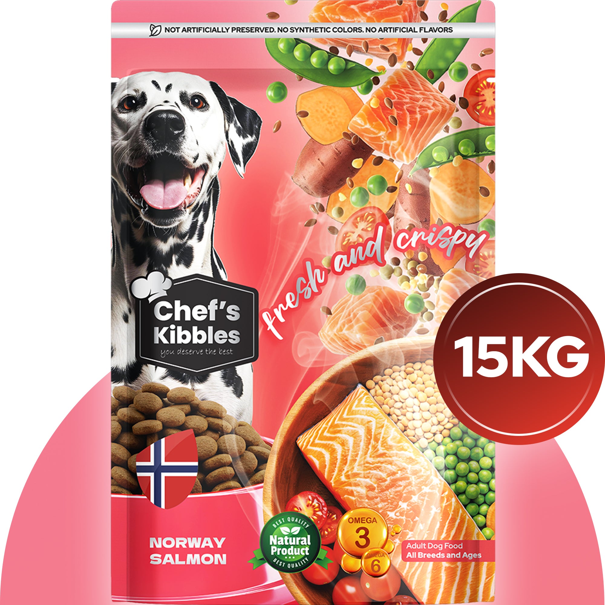 Chef’s Kibbles Norveç Somonlu Yetişkin Köpek Maması 15KG