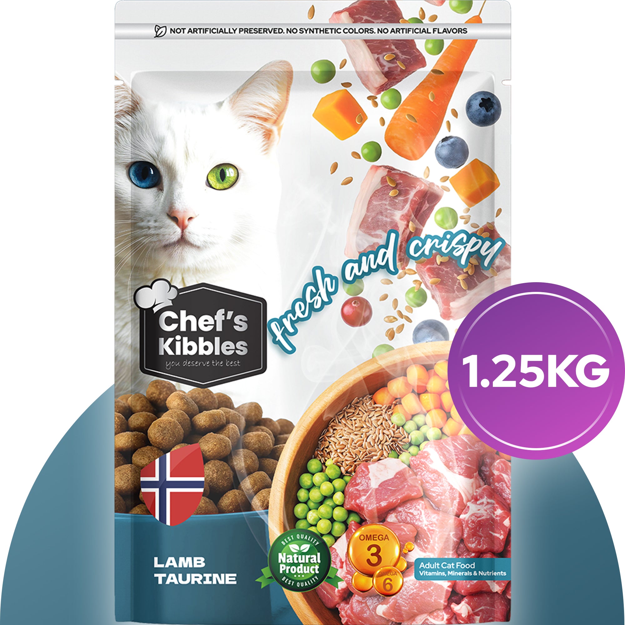 Chef’s Kibbles Kuzulu Yetişkin Kedi Maması 1.25KG