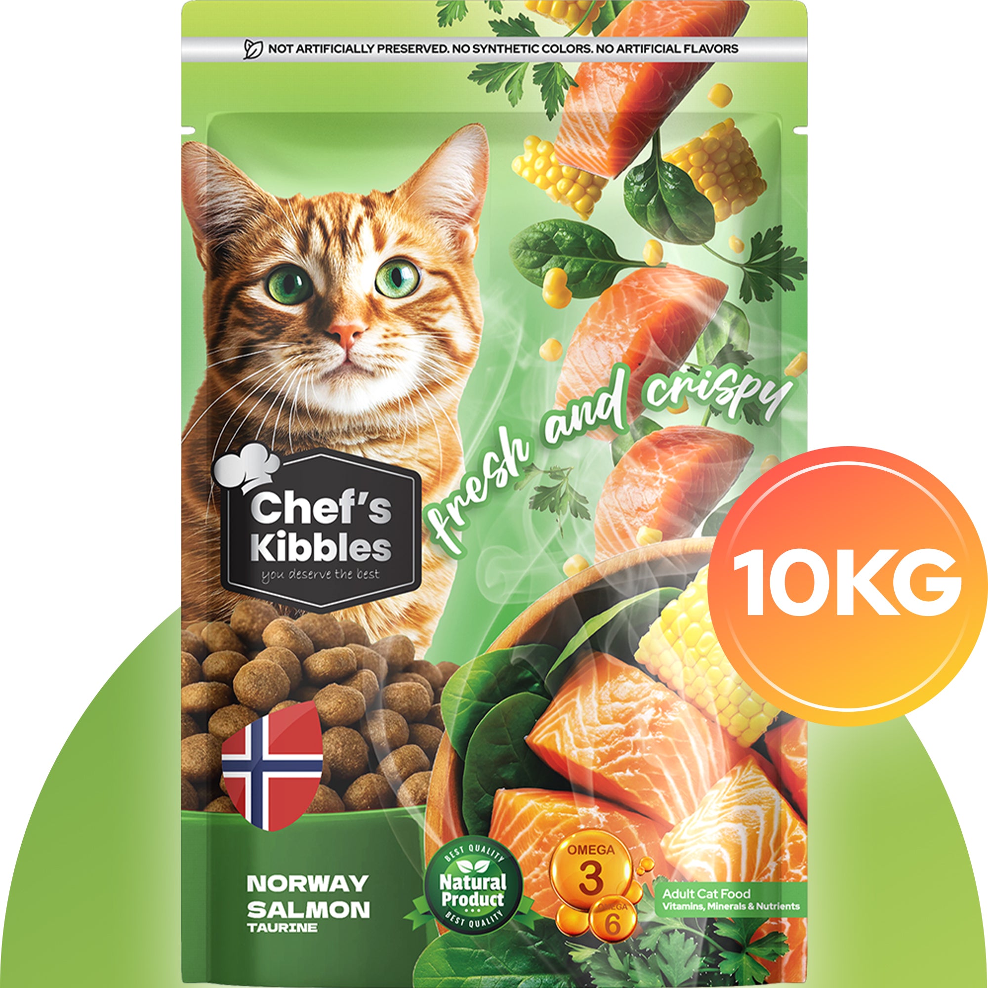 Chef’s Kibbles Norveç Somonlu Yetişkin Kedi Maması 10KG