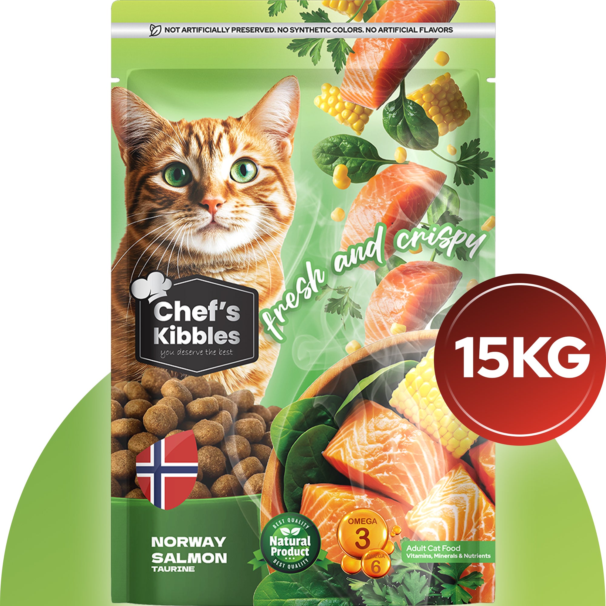 Chef’s Kibbles Norveç Somonlu Yetişkin Kedi Maması 15KG